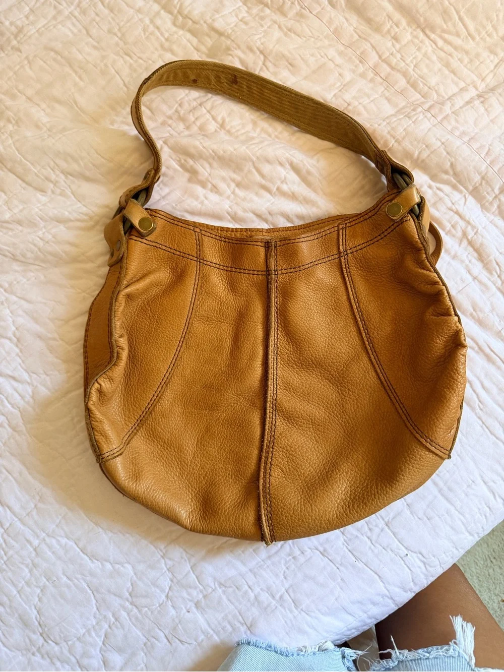 Lucky Brand Cognac Leather Hobo Shoulder Bag